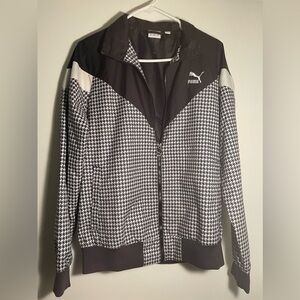NWOT Puma MCS Woven Houndstooth Zip Jacket